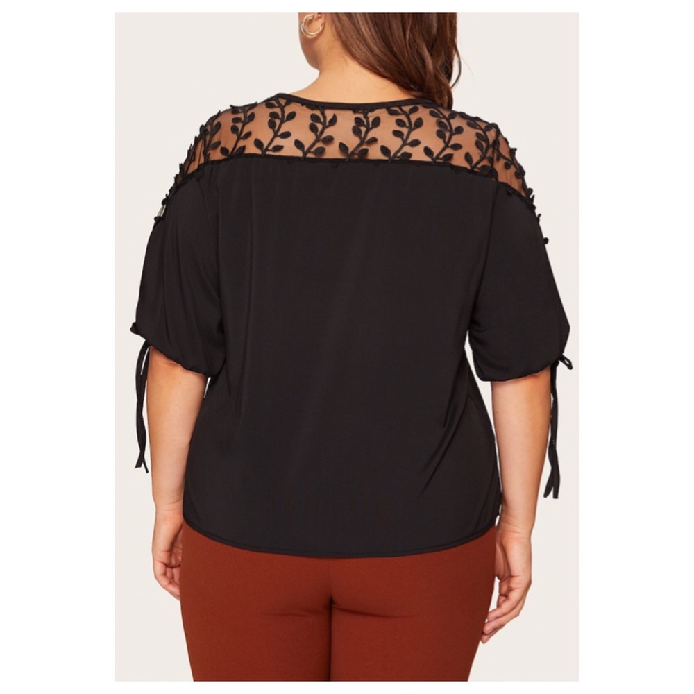 ➕Contrast mesh short sleeve top - Picture 2 of 7